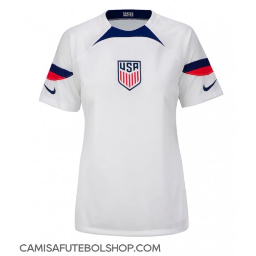 Camisa de time de futebol Estados Unidos Replicas 1º Equipamento Feminina Mundo 2022 Manga Curta